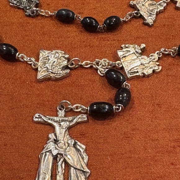 Vintage Catholic 15 Stations Of The Cross Handmade Rosary - Picture 9 of 11